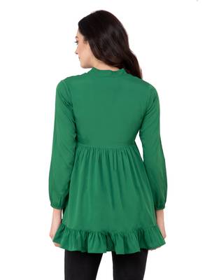 Green plain crepe tops 3