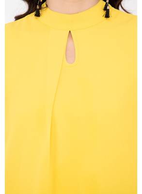 Yellow plain georgette tops 4