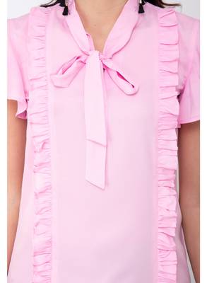 Pink plain crepe tops 4