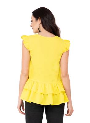 Yellow plain crepe tops 3