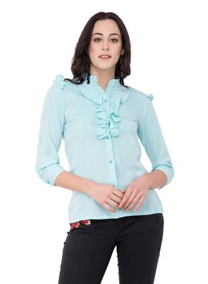 blue plain crepe tops 1