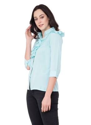 blue plain crepe tops 2