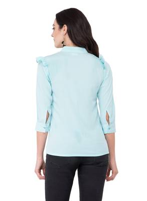 blue plain crepe tops 3