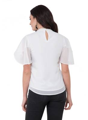 White plain georgette tops 3