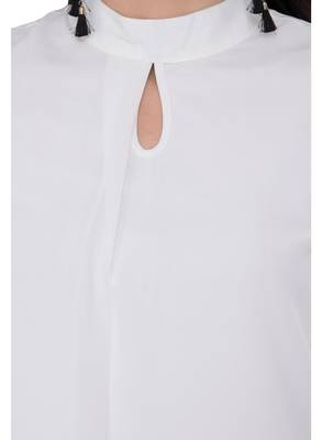 White plain georgette tops 4