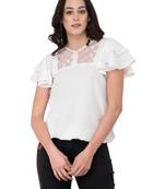 White plain crepe tops