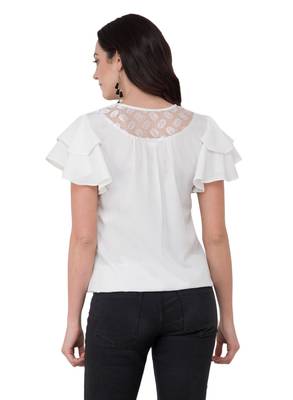 White plain crepe tops 3