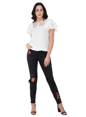 White plain crepe tops 5
