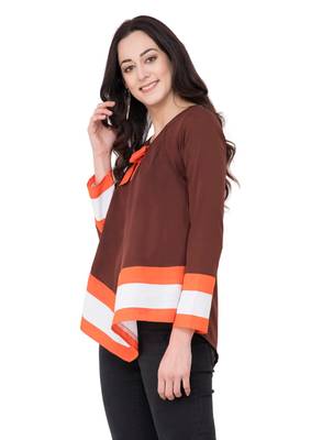Brown plain crepe tops 2