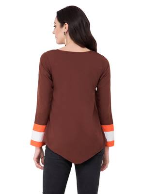 Brown plain crepe tops 3