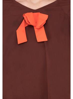 Brown plain crepe tops 4