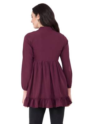 Brown plain crepe tops 3