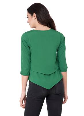 Green plain crepe tops 3