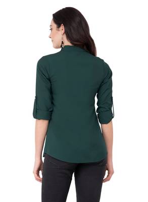 Green plain crepe tops 3