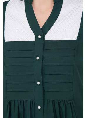 Green plain crepe tops 4