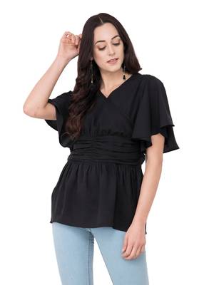 Black plain crepe tops 1
