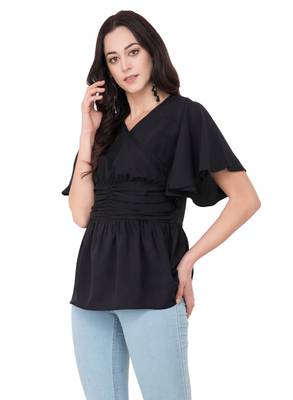 Black plain crepe tops 2