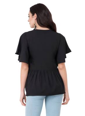 Black plain crepe tops 3