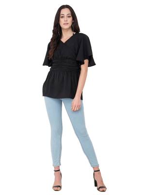 Black plain crepe tops 5