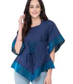 Blue plain crepe tops