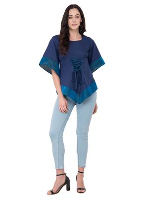 Blue plain crepe tops 5
