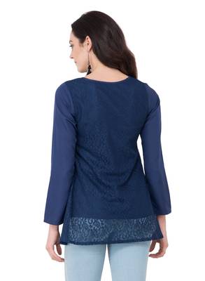Blue plain crepe tops 3