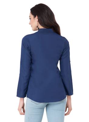 Blue plain crepe tops 3