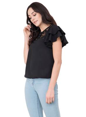 Black plain crepe tops 2