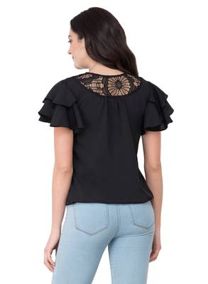 Black plain crepe tops 3