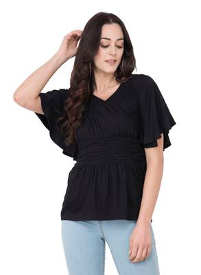 Black plain viscose tops 1
