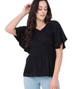 Black plain viscose tops
