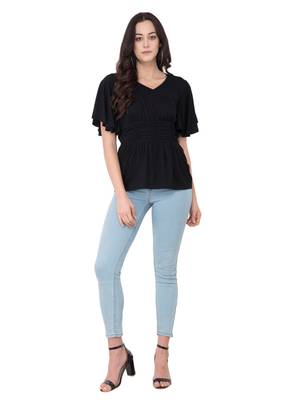 Black plain viscose tops 5