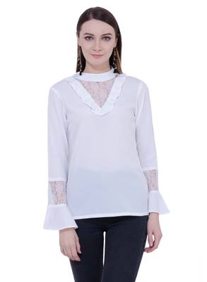 White plain Crepe tops 1