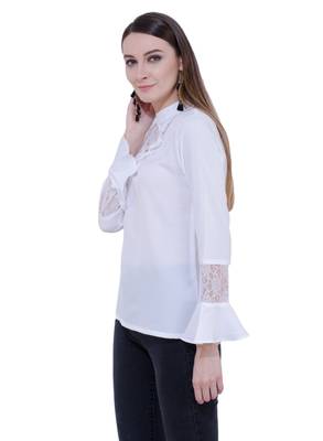 White plain Crepe tops 2