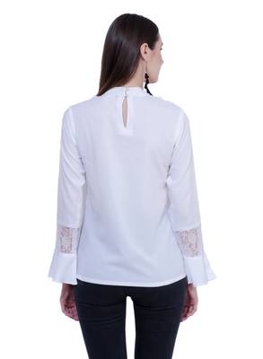 White plain Crepe tops 3
