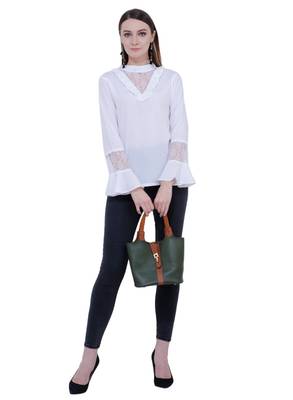 White plain Crepe tops 5