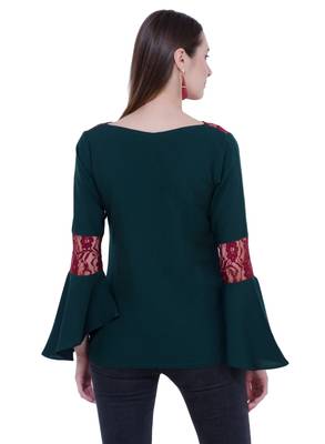 Green plain Crepe tops 3