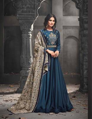 Blue embroidered santoon salwar 1