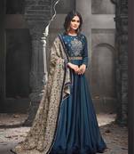 Blue embroidered santoon salwar
