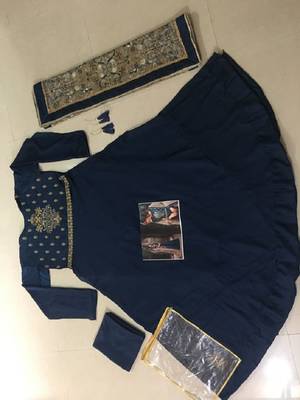 Blue embroidered santoon salwar 2