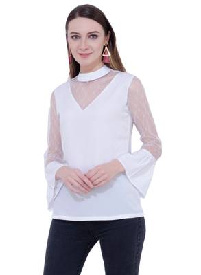 White plain Crepe tops 1