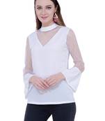 White plain Crepe tops
