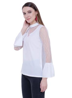 White plain Crepe tops 2