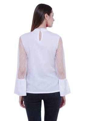 White plain Crepe tops 3