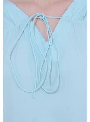 blue plain Crepe tops 4