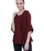 Brown plain Crepe tops