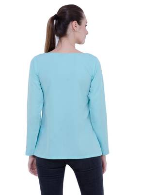 blue plain Crepe tops 3