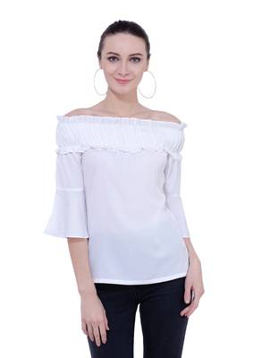 White plain Crepe tops 1