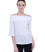 White plain Crepe tops