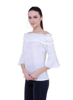White plain Crepe tops 2